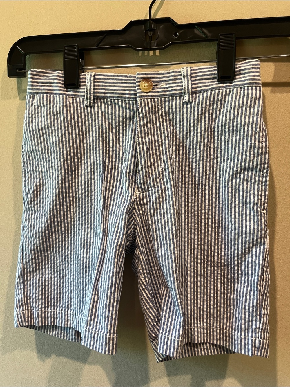 Polo by Ralph Lauren Blue and White Striped Seersucker Kids Shorts